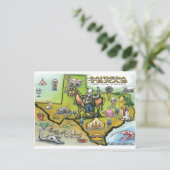 バンデラテキサス州の地図 ポストカード (スタンド正面)