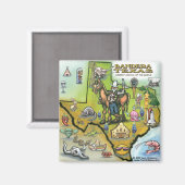 バンデラテキサス州の地図 マグネット (正面/裏面)