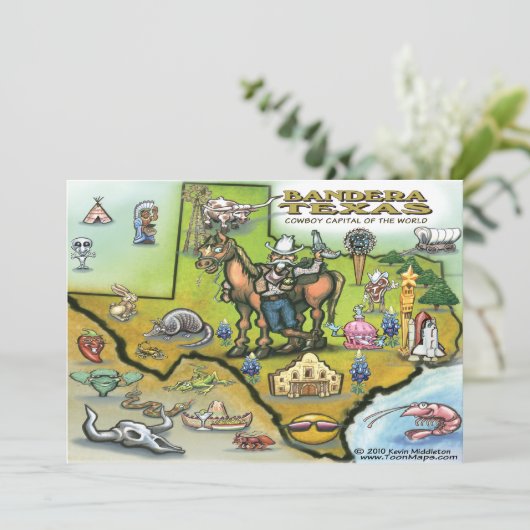 バンデラテキサス州マップ招待状 招待状 (スタンド正面)