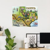 バンデラテキサス州地図ポスター ポスター (ホームオフィス)