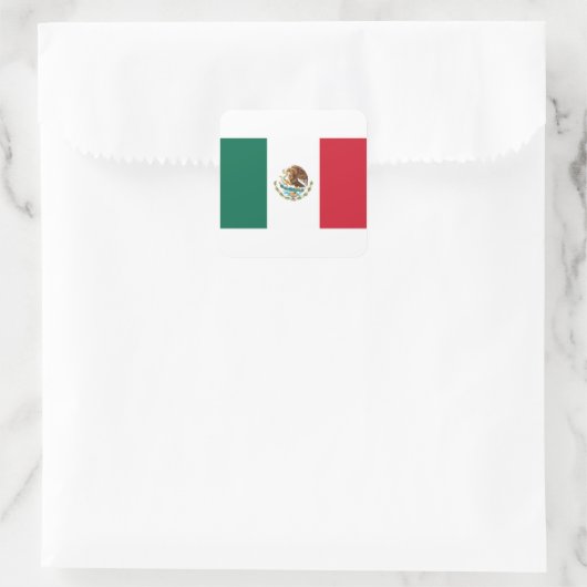 バンデラ・ド・メキシコ – メキシコ国旗 – メキシコ国旗 スクエアシール (バッグ)
