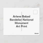 バンデリア国立記念碑ニューメキシコ ポストカード (裏面)