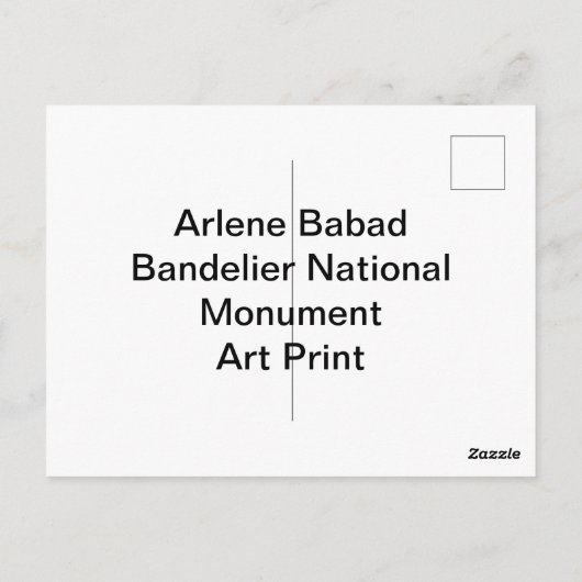 バンデリア国立記念碑ニューメキシコ ポストカード (裏面)