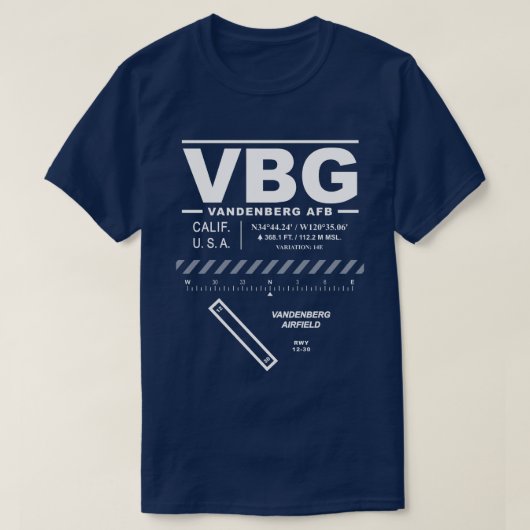 バンデンバーグエアフォースベースVBG Tシャツ (デザイン正面)
