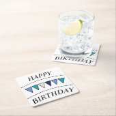 バントおもしろいハッピーバースデー スクエアペーパーコースター (インサイチュ)