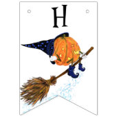 バントおもしろいフラッグハロウィーンウィッチカボチャ飛んでいる バンティングフラッグ (第2の旗)