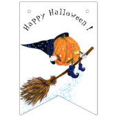 バントおもしろいフラッグハロウィーンウィッチカボチャ飛んでいる バンティングフラッグ (第1の旗)