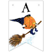 バントおもしろいフラッグハロウィーンウィッチカボチャ飛んでいる バンティングフラッグ (第3の旗)