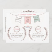 バントエレガントング – カップルの赤ちゃんシャワー 招待状 (正面/裏面)