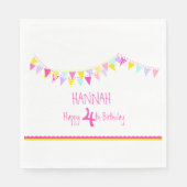 バントカラフルキッズ4歳の誕生日ナプキンズ スタンダードランチョンナプキン (正面)