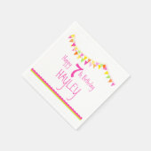 バントカラフルキッズ7歳の誕生日ナプキン スタンダードカクテルナプキン (角)