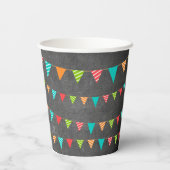 バントカラフルフラッグシャルボードバースデーパーティー 紙コップ (裏面)