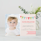 バントカラフル子供の誕生日パーティの招待状 招待状 (スタンド正面)