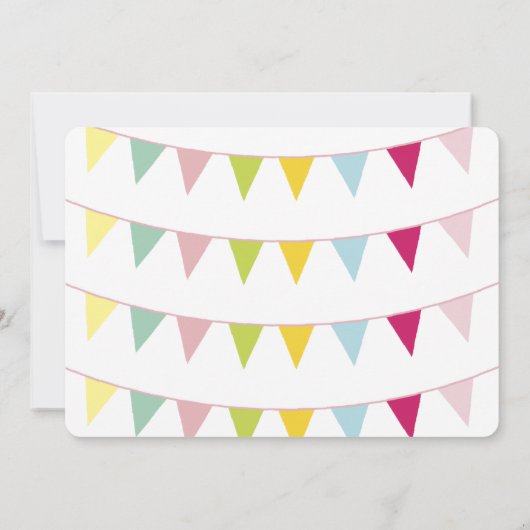 バントカラフル |第2誕生日招待状 招待状 (裏面)