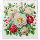 バントリーベイバラ4Kデジタルイラストレーション シャワーカーテン (正面)