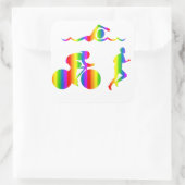 バントートライアスロンRegenbogenステッカー スクエアシール (バッグ)