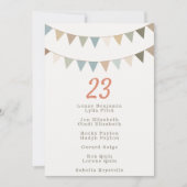 バント結婚ングのテーブル番号カードゲスト名リスト 招待状 (正面)