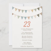 バント結婚ングのテーブル番号カードゲスト名リスト 招待状 (裏面)