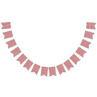 バント赤と白ストライプの バンティングフラッグ