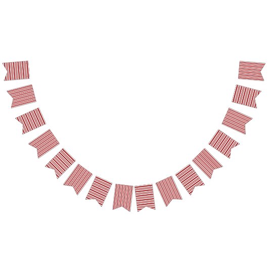 バント赤と白ストライプの バンティングフラッグ (全)