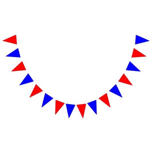 バント：赤と青の三角形 バンティングフラッグ (全)
