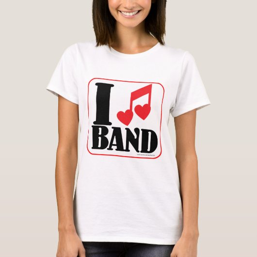 バンドが大好き クールで楽しい曲のスローガンアート Tシャツ (正面)