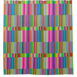 バンドを付けられたストライプなシャワー・カーテン シャワーカーテン