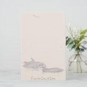 バンドウイルカ及びカモメのパーソナライズな文房具 便箋 (スタンド正面)