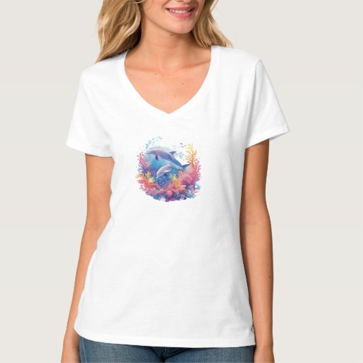 バンドウイルカVネックTシャツ Tシャツ (正面)