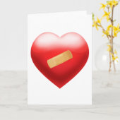 バンドエイドのハート カード (黄色い花)