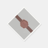 バンドエレガントおよびシールモノグラム スタンダードカクテルナプキン (角)