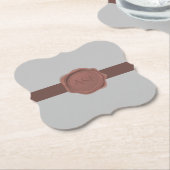 バンドエレガントおよびシールモノグラム ペーパーコースター (アングル)