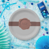 バンドエレガントおよびシールモノグラム ペーパープレート (パーティー)