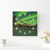 バンドオーロラ スクエア壁時計 (ホーム)