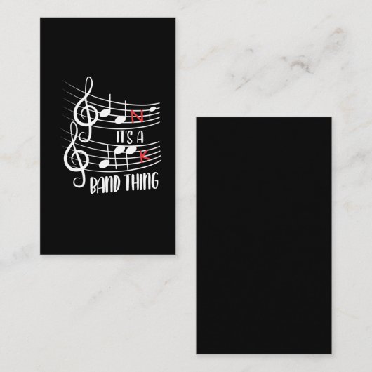 バンドギークおもしろいミュージシャンジョーク音符 名刺 (正面/裏面)