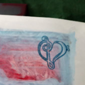 バンドクラスベースおよびトレブルクレフ、 音符記号ハート ラバースタンプ