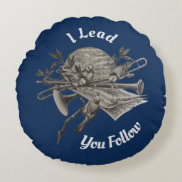 バンドコンダクタヴィンテージ楽器音楽先生 ラウンドクッション