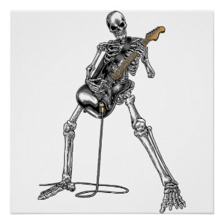 バンドシャツロックアンドロールギターTシャ男性へツ ポスター