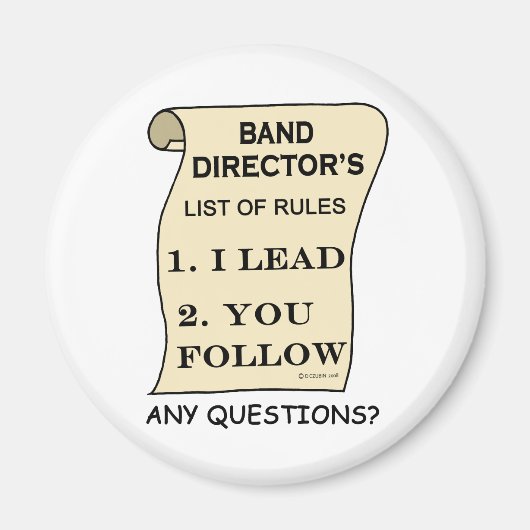 バンドディレクター規則のリスト マグネット (正面)