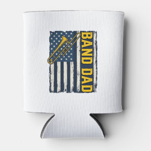 バンドパパ トロンボーン アメリカ国旗 ヴィンテージTシャツ デザイン 缶クーラー