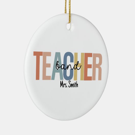 バンドパーソナライズされた先生クリスマス セラミックオーナメント (右)
