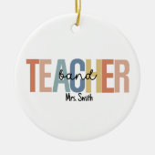 バンドパーソナライズされた先生クリスマス セラミックオーナメント (正面)