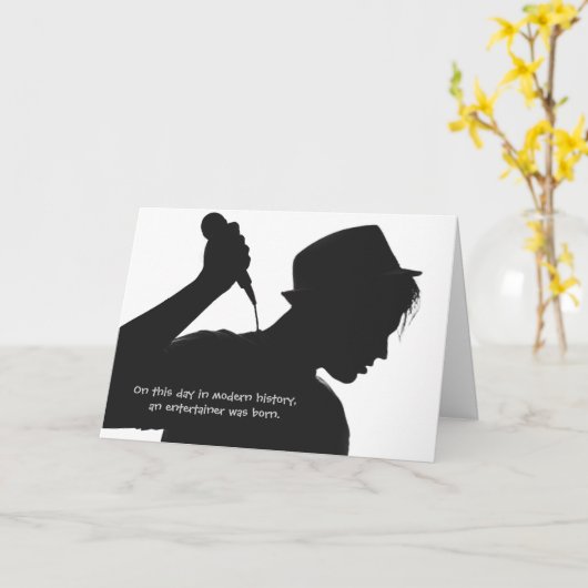 バンドボーカルフロントマンエンターテイナー誕生日カード カード (黄色い花)