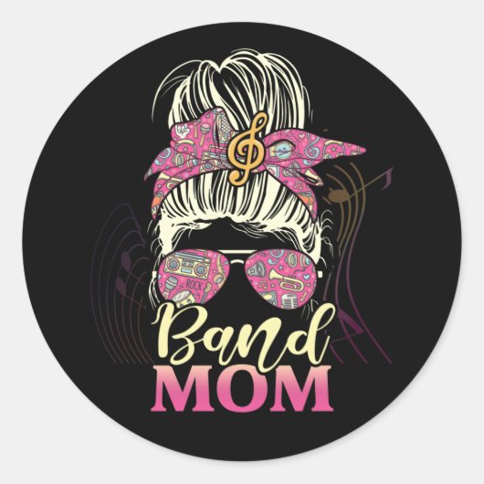 バンドママライフメッシーバン誇りを持ったバンドマムミュージカル ラウンドシール (正面)