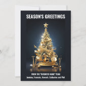 バンドミュージカル楽器クリスマスツリーの休日 シーズンカード (正面)