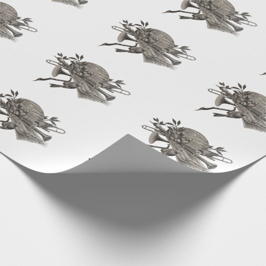 バンドミュージック楽器ヴィンテージスケッチミュージカル ラッピングペーパー (角)