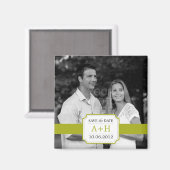 バンドモダン日付マグネットの保存(ライム) マグネット (正面/裏面)