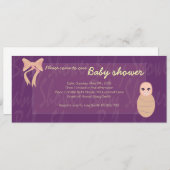 バンドルの招待で紫色の赤ちゃんシャワーベビー 招待状 (正面/裏面)