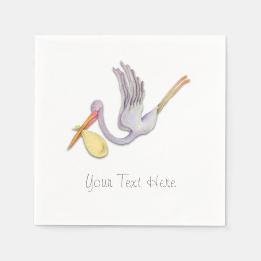 バンドルを提供するコウノトリ スタンダードカクテルナプキン (正面)