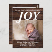 バンドルオブジョイウッド素朴新生児クリスマスフォト ポストカード (正面/裏面)